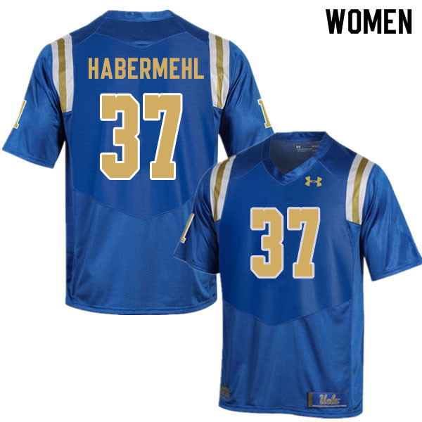 Women #37 Hudson Habermehl UCLA Bruins College Football Jerseys Sale-Blue